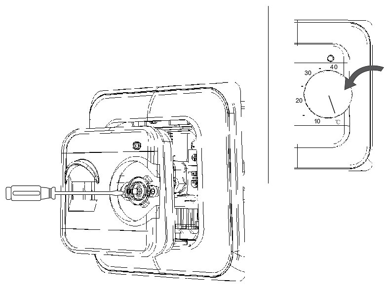Порядок монтажа терморегулятора 70.16 – установка крышки и ручки регулятора на место