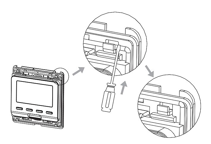 Порядок монтажа терморегулятора E 51.716 – отделение монтажной металлической пластины