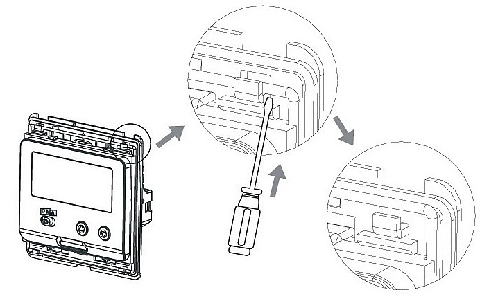 Порядок монтажа терморегулятора E 31.116 – отделение монтажной металлической пластины