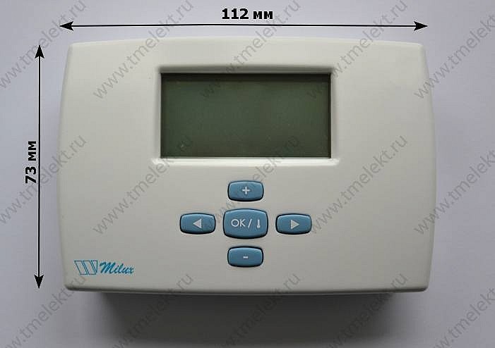 Программируемый терморегулятор Watts Milux, размеры Программируемый терморегулятор Watts Milux, размеры